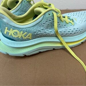 HOKA Kawana Women’s Size 7.5 – Neon Green/Light Blue – Great Condition!